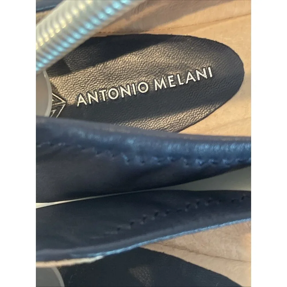 Antonio Melani Navy Blue Ballet Flats Women's Size 7.5‎ Leather Slip-ons Soft
